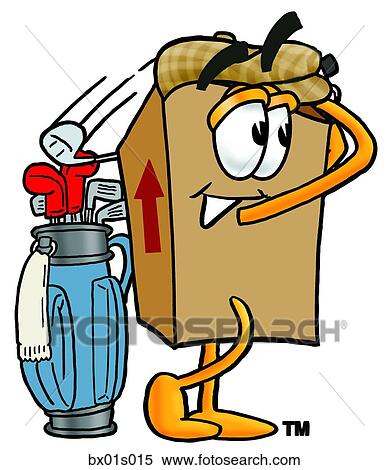 Clipart - Box golfing. Fotosearch