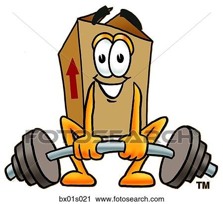 Clipart - Box lifting weights low. Fotosearch