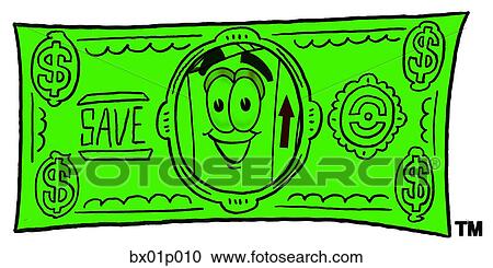 Clipart - Box on a dollar bill. Fotosearch