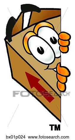 Box peeking around side View Large Clip Art Graphic Clipart - Box peeking around side. Fotosearch