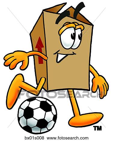 Clip Art - Box playing soccer. Fotosearch