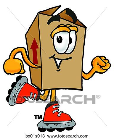 Clipart - Box roller blading. Fotosearch