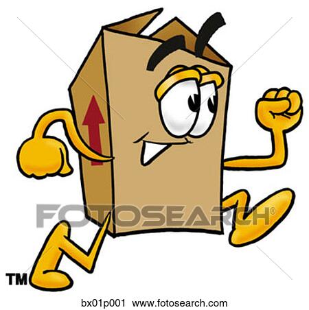 Clipart - Box running. Fotosearch