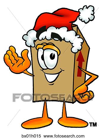Box santa View Large Clip Art Graphic Clipart - Box santa. Fotosearch
