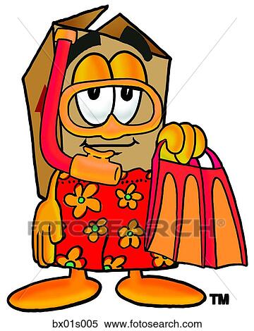 Clipart - Box snorkeling. Fotosearch