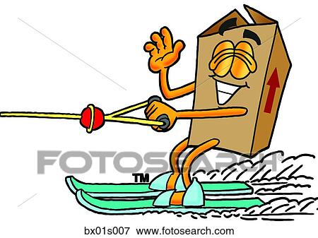 Clip Art - Box water skiing. Fotosearch