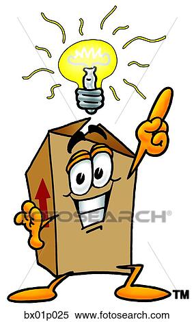 Clipart - Box with bright idea. Fotosearch