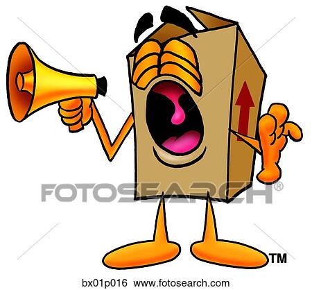 Clip Art - Box with megaphone. Fotosearch