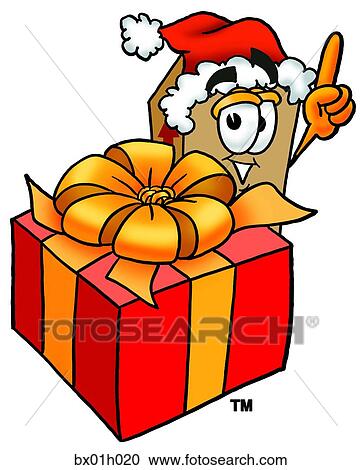 Clipart - Box with present. Fotosearch