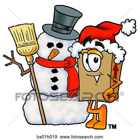 Box with snowman View Large Clip Art Graphic Clip Art - Box with snowman. Fotosearch