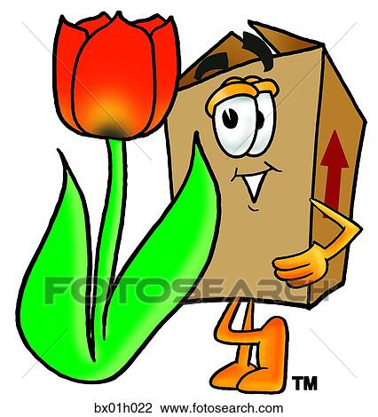 Box with tulip View Large Clip Art Graphic Clipart - Box with tulip. Fotosearch