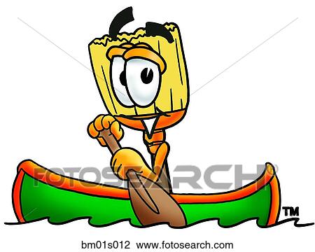 Clipart - Broom canoing. Fotosearch