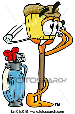 Broom golfing View Large Clip Art Graphic Clipart - Broom golfing. Fotosearch