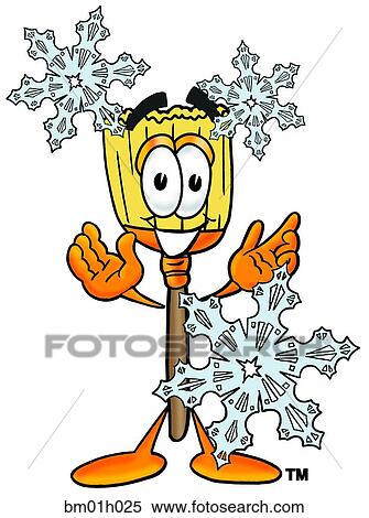 Clipart - Broom in snow. Fotosearch