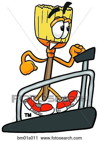 Clipart - Broom on treadmill. Fotosearch