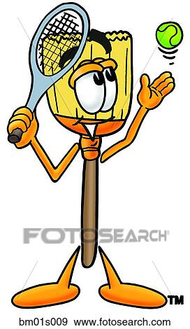 Broom playing tennis View Large Clip Art Graphic Clip Art - Broom playing tennis. Fotosearch