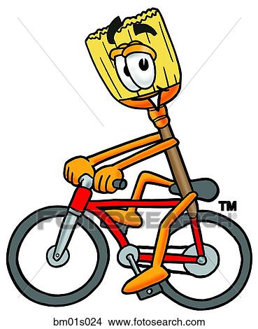 Broom riding bike View Large Clip Art Graphic Clipart - Broom riding bike. Fotosearch