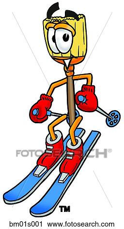 Clipart - Broom skiing. Fotosearch