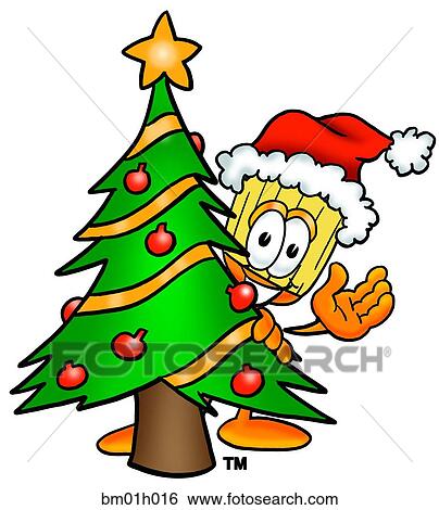 Broom with christmas tree View Large Clip Art Graphic Clip Art - Broom with christmas tree. Fotosearch