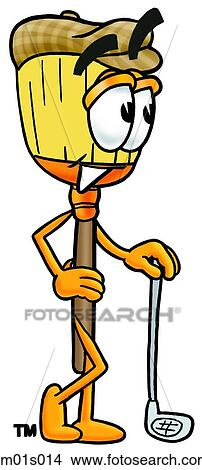 Broom with golf club View Large Clip Art Graphic Clipart - Broom with golf club. Fotosearch