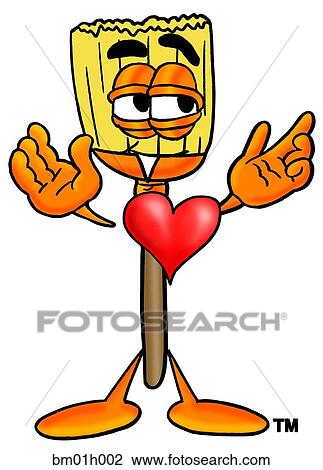 Clipart - Broom with heart. Fotosearch