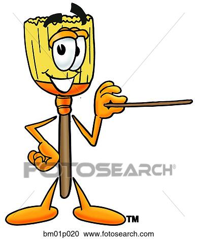 Clipart - Broom with pointer. Fotosearch