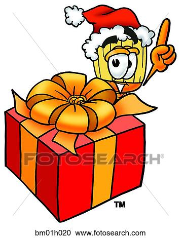 Broom with present View Large Clip Art Graphic Clipart - Broom with present. Fotosearch