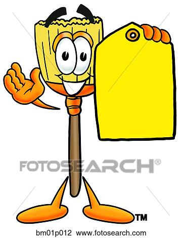 Clipart - Broom with price tag. Fotosearch