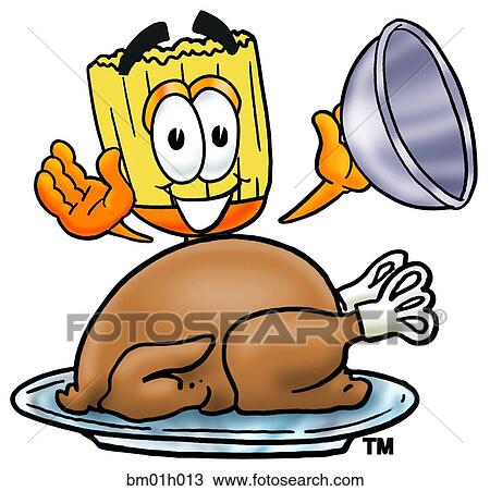 Clipart - Broom with turkey. Fotosearch