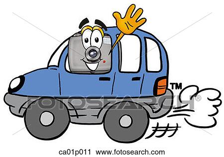 Camera driving a car View Large Clip Art Graphic Clipart - Camera driving a car. Fotosearch