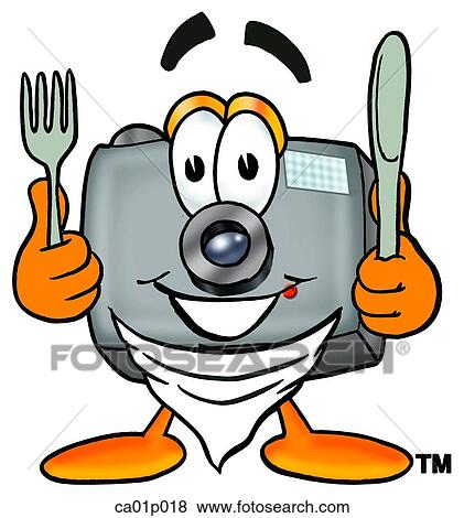 Clip Art - Camera eating. Fotosearch
