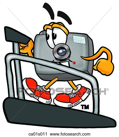 Camera on treadmill View Large Clip Art Graphic Clipart - Camera on treadmill. Fotosearch