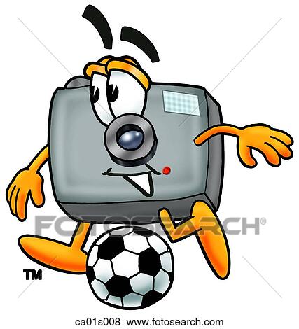 Camera playing soccer View Large Clip Art Graphic Clip Art - Camera playing soccer. Fotosearch