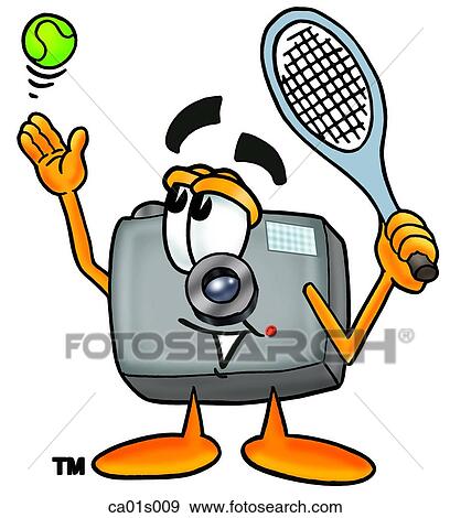 Camera playing tennis View Large Clip Art Graphic Clip Art - Camera playing tennis. Fotosearch