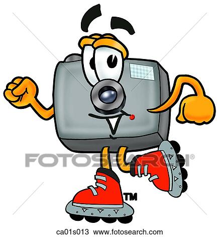 Camera roller blading View Large Clip Art Graphic Clipart - Camera roller blading. Fotosearch