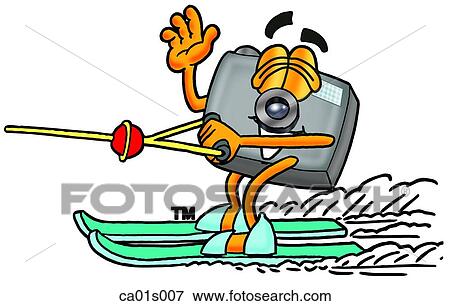 Clip Art - Camera water skiing. Fotosearch