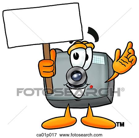 Camera with a sign View Large Clip Art Graphic Clip Art - Camera with a sign. Fotosearch