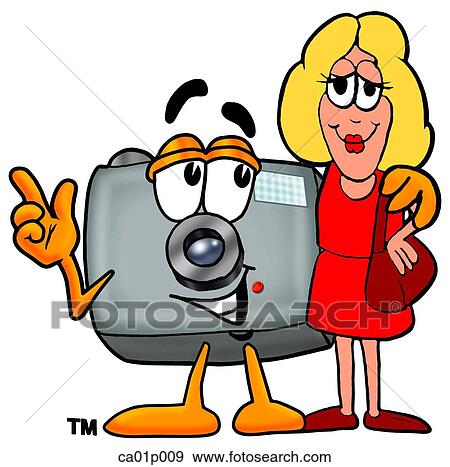 Camera with a woman View Large Clip Art Graphic Clip Art - Camera with a woman. Fotosearch