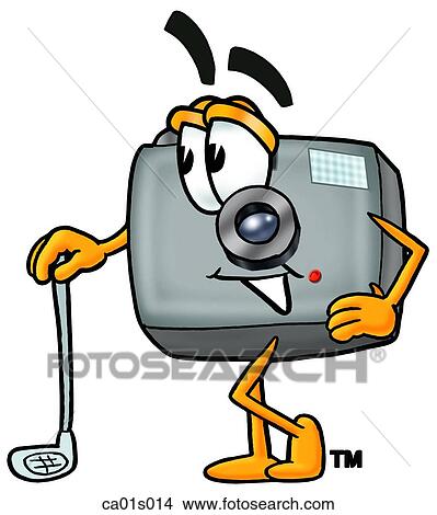 Clipart - Camera with golf club. Fotosearch