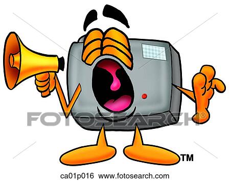 Clip Art - Camera with megaphone. Fotosearch