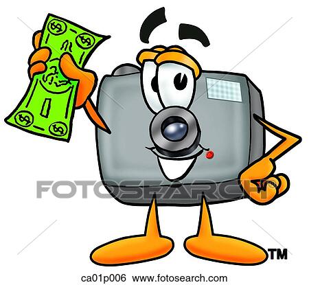 Camera with money View Large Clip Art Graphic Clip Art - Camera with money. Fotosearch
