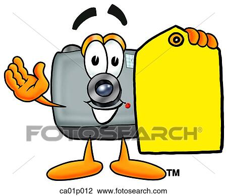 Clipart - Camera with price tag. Fotosearch