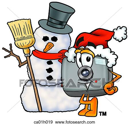 Camera with snowman View Large Clip Art Graphic Clip Art - Camera with snowman. Fotosearch