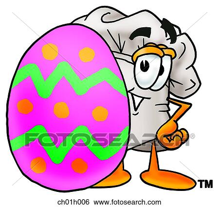 Clip Art - Chef hat and easter egg. Fotosearch