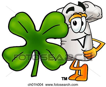 Clipart - Chef hat and shamrock. Fotosearch