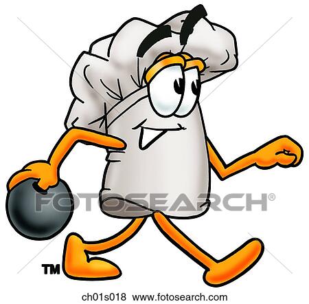 Clip Art - Chef hat bowling. Fotosearch