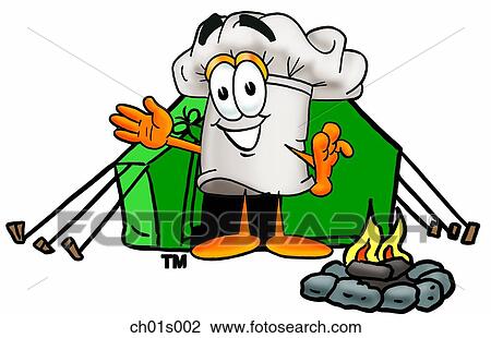 Clipart - Chef hat camping. Fotosearch