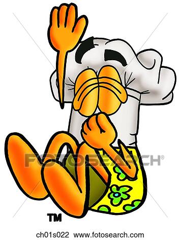 Clipart - Chef hat diving into water. Fotosearch
