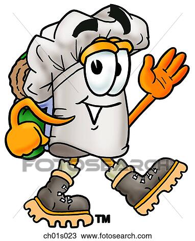 Chef hat hiking View Large Clip Art Graphic Clipart - Chef hat hiking. Fotosearch