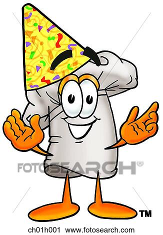 Clipart - Chef hat in party hat. Fotosearch